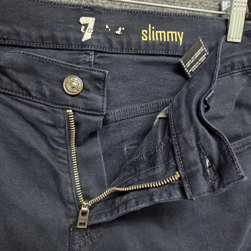 7 For All Mankind Slimmy Jeans Men 32x29 Navy Blue Luxe Performance Denim Casual